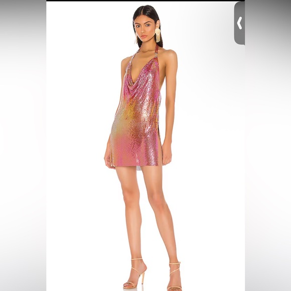 superdown Dresses & Skirts - superdown Pink and Gold Backless Dress